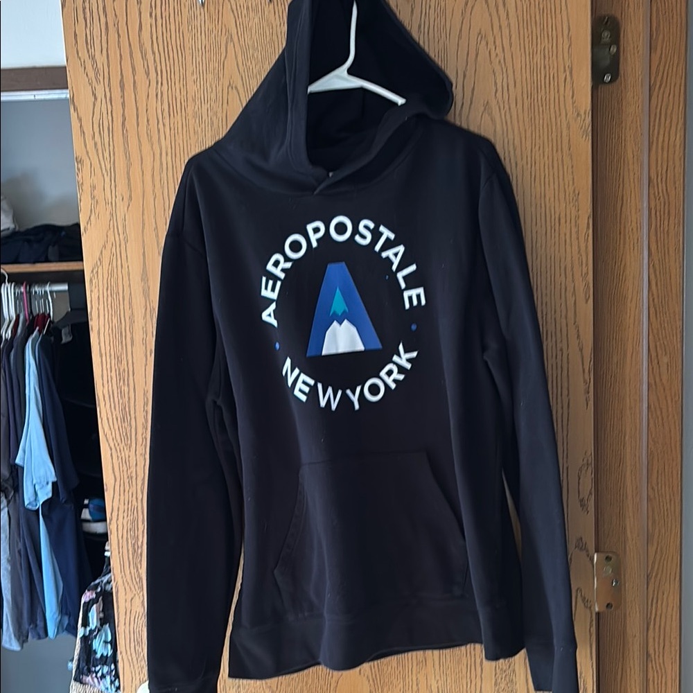 Aeropostale Black Hoodie with Circular Logo